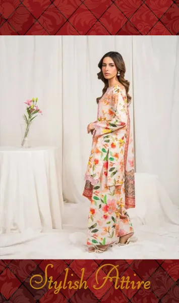 Original Pakistani Textured Lawn with Farshi Salwar. Brand: Sahiba's By Mirza 